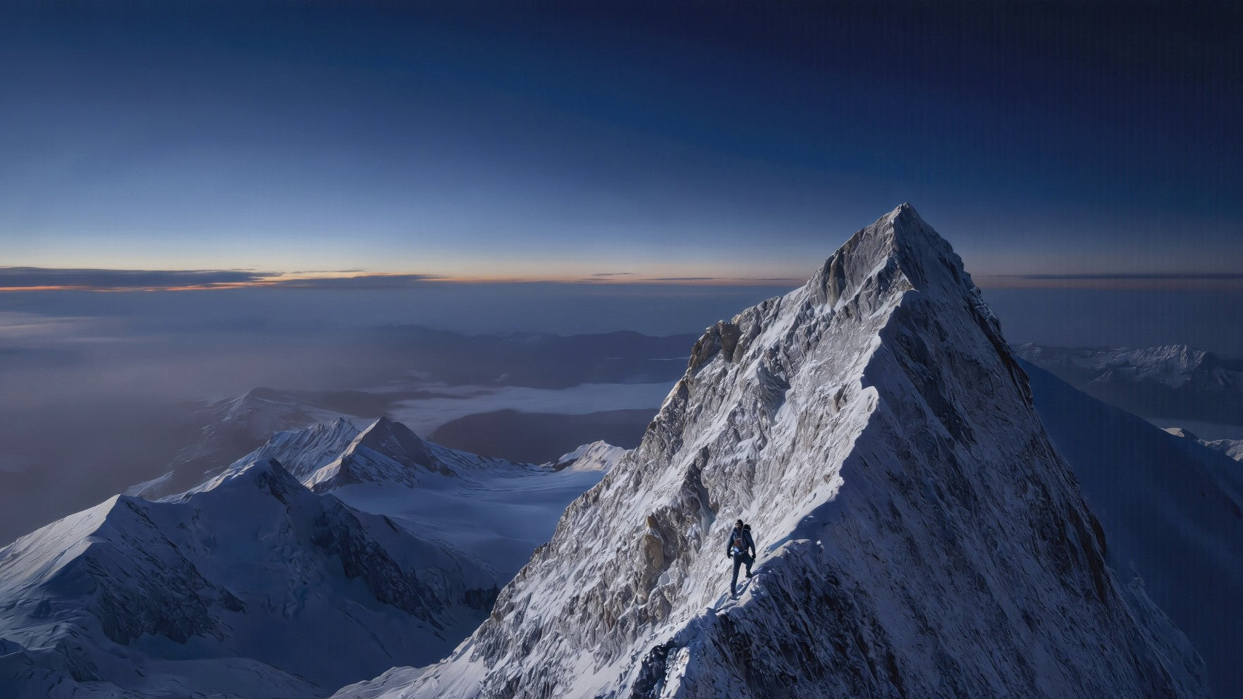 Alpine climbing scene